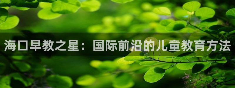 天顺娱乐负责人癶引领p29999：海口早教之星：国际前沿的儿童教育方法