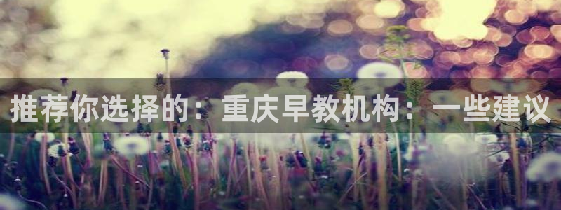 天顺娱乐吕74OOO5：推荐你选择的：重庆早教机构：一些建议