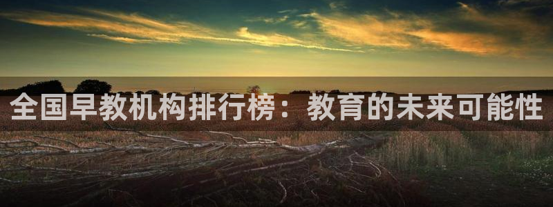 天顺娱乐前943994：全国早教机构排行榜：教育的未来可能性
