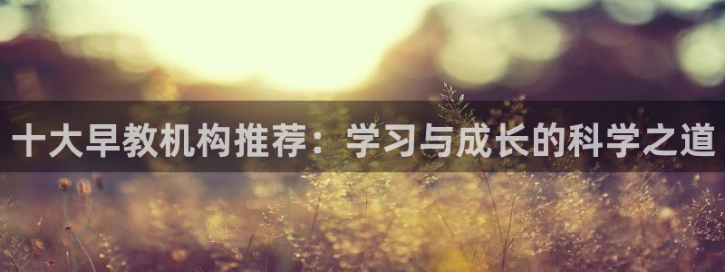 天顺娱乐寸v96303：十大早教机构推荐：学习与成长的科学之道